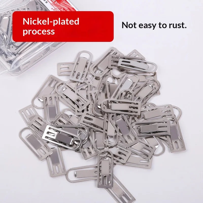 Cute Metal Paper Clip Office Supplies Creative Color Stationery Silver Folder File Folder Pin Bookmark Creative Stationery