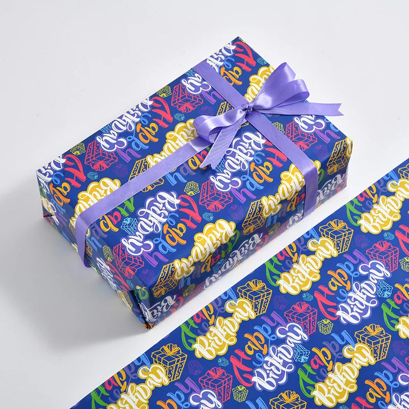 6 Pcs Colorful Balloon Gift Wrap Sheets Wrapping Paper for Boys Girls Kids Men Women Holiday Happy Birthday Party