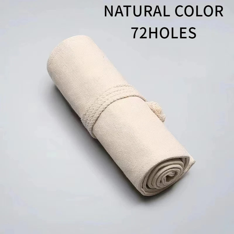 1PC Canvas pencil case - Simple and atmospheric design, colorful lead sketch pencil case for artists students and offices to use