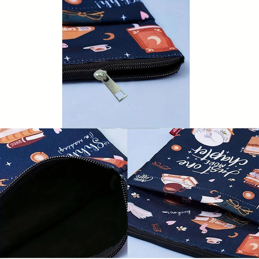 1 "Just Another Chapter" Book Cover with Zipper and Front Pocket - Humorous Illustration, Suitable for Paperback Book Cover