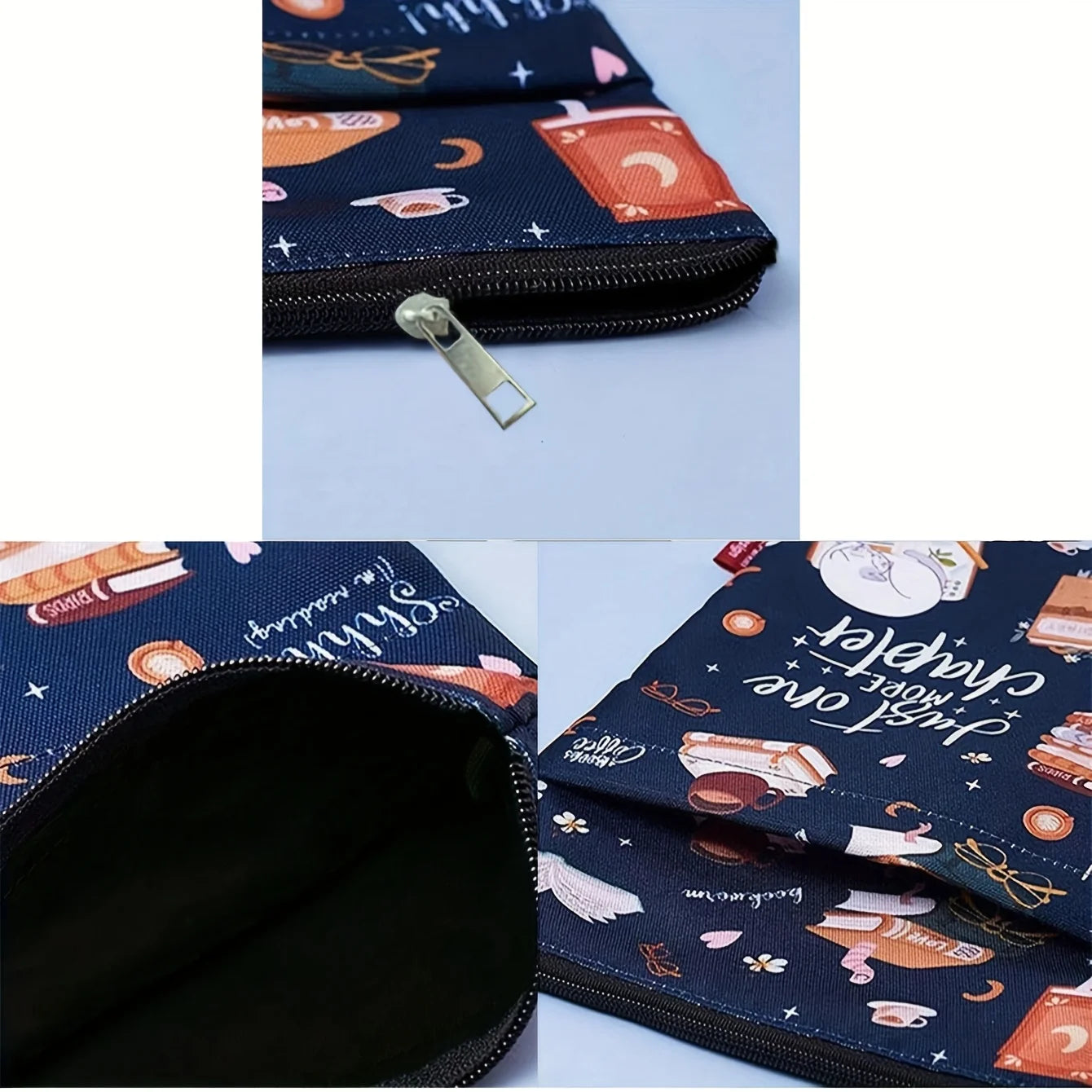 1 "Just Another Chapter" Book Cover with Zipper and Front Pocket - Humorous Illustration, Suitable for Paperback Book Cover