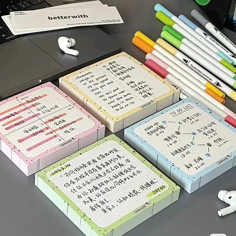 100 Pads/Pack Paper Transparent Inches Sticky Note Pads School Stationery Posted It Sticky Note Pads Planner Sticky Notes