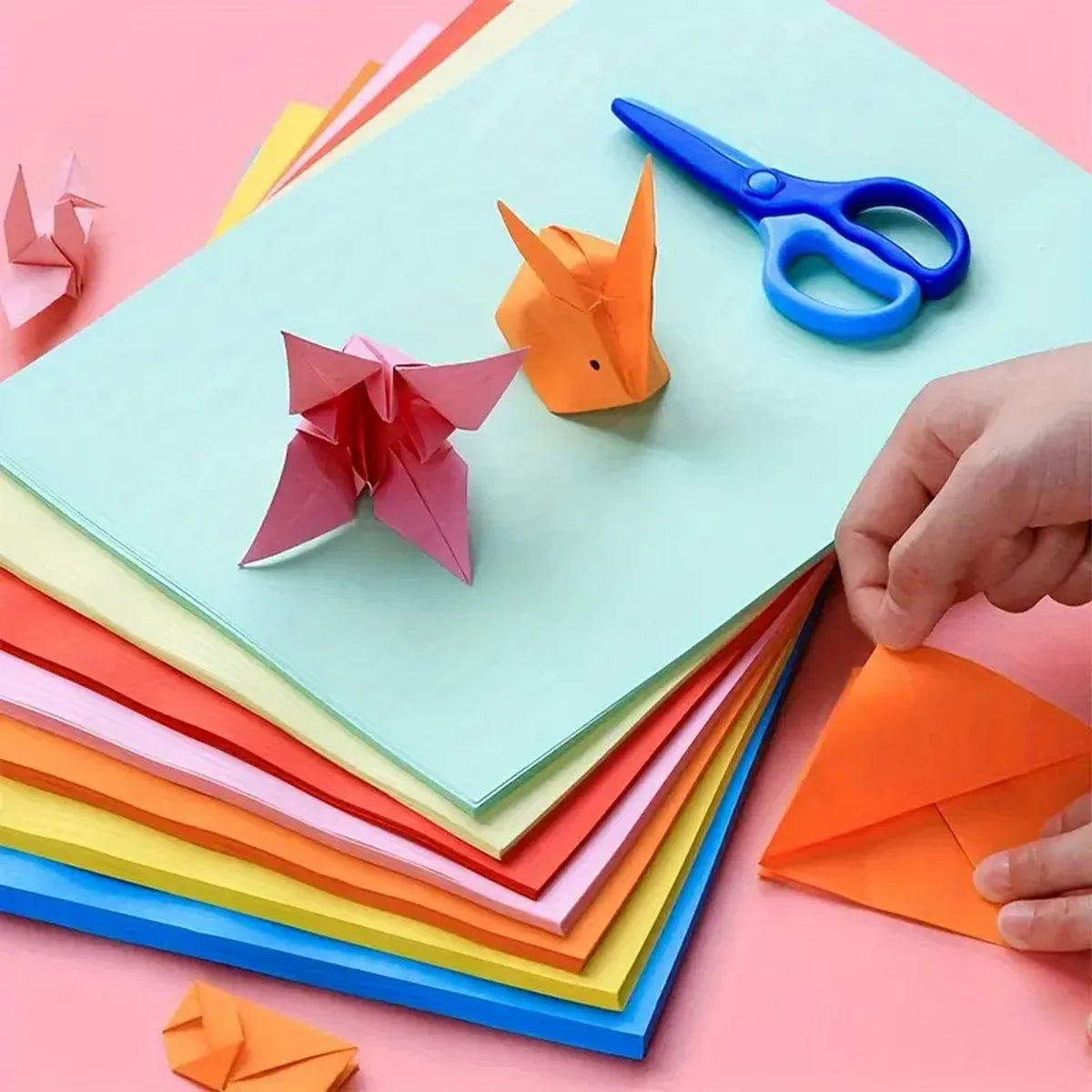 A4 Origami Paper, Printer Paper Copy Paper 10 Colors Random Colored Paper Stationery Paper Multipurpose Colored Printing Paper