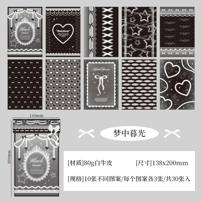 30 pcs Large size Vintage Decorative paper for Planner handmade DIY Hand Account Diary Album Scrapbooking Material paper