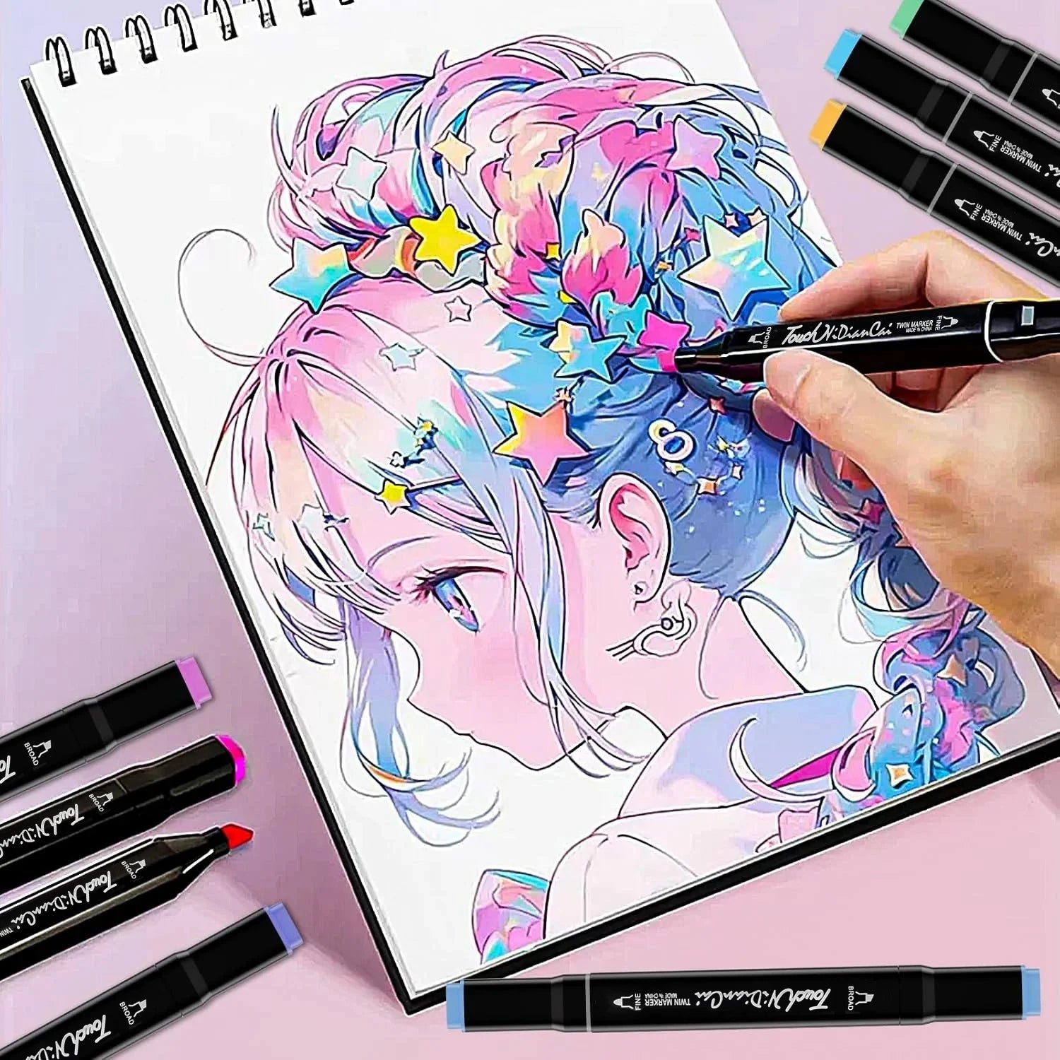 24-168 Colors Alcohol Felt Markers Pens Dual Tip Permanent Artist Art School Supplies Manga Sketching Markers Student Gift