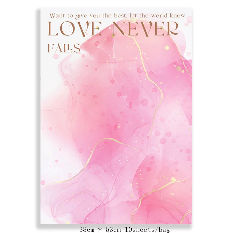 Valentine'S Day Gilded Flower Wrapping Paper, Gradient Korean Art Floral Wrapping Paper, Gift Paper, Flower Packaging Materials