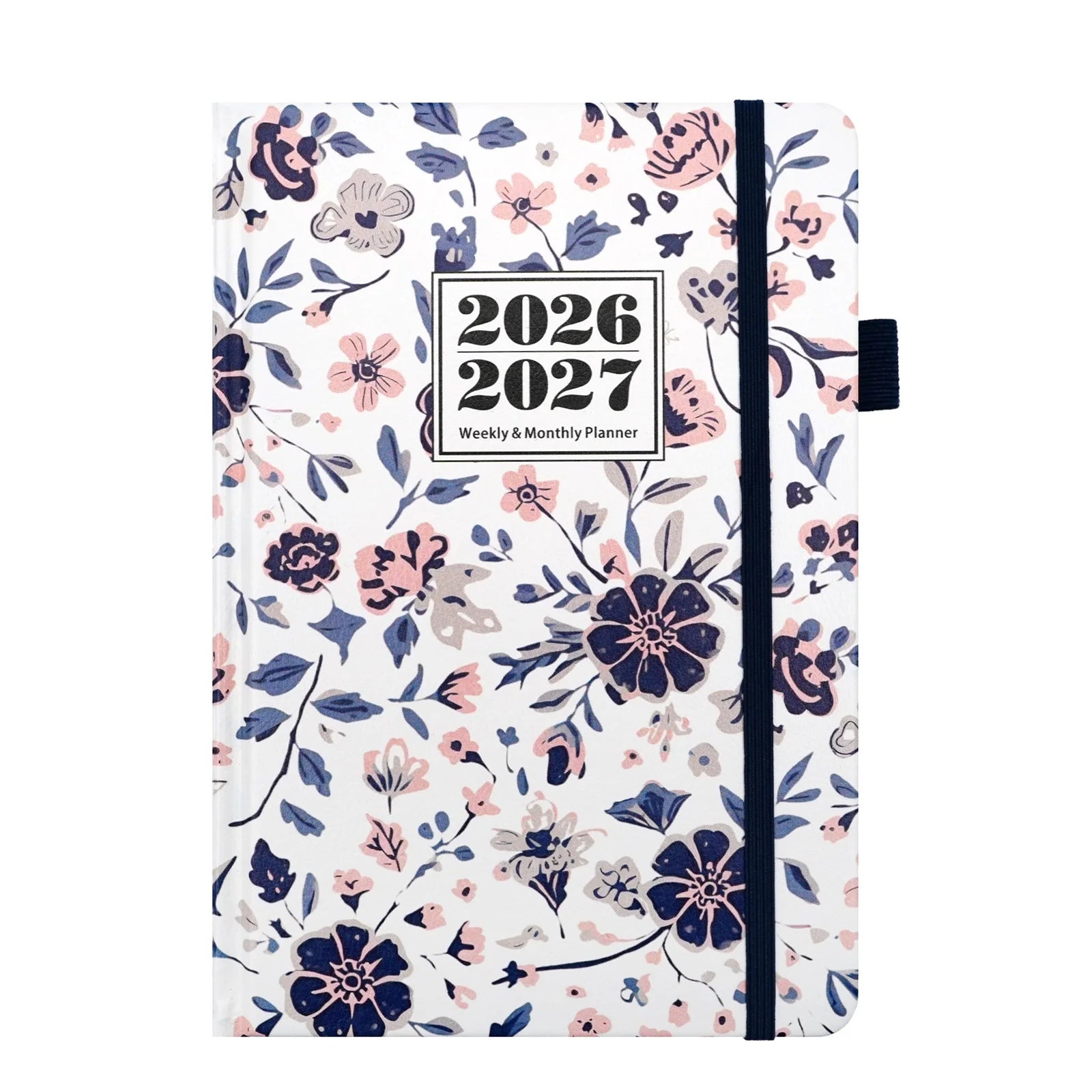 2026 2027 Floral Print Planner Weekly Monthly A5 Size 144 Pages Notebook Academic Daily Yearly Schedule Calendar Flower Design