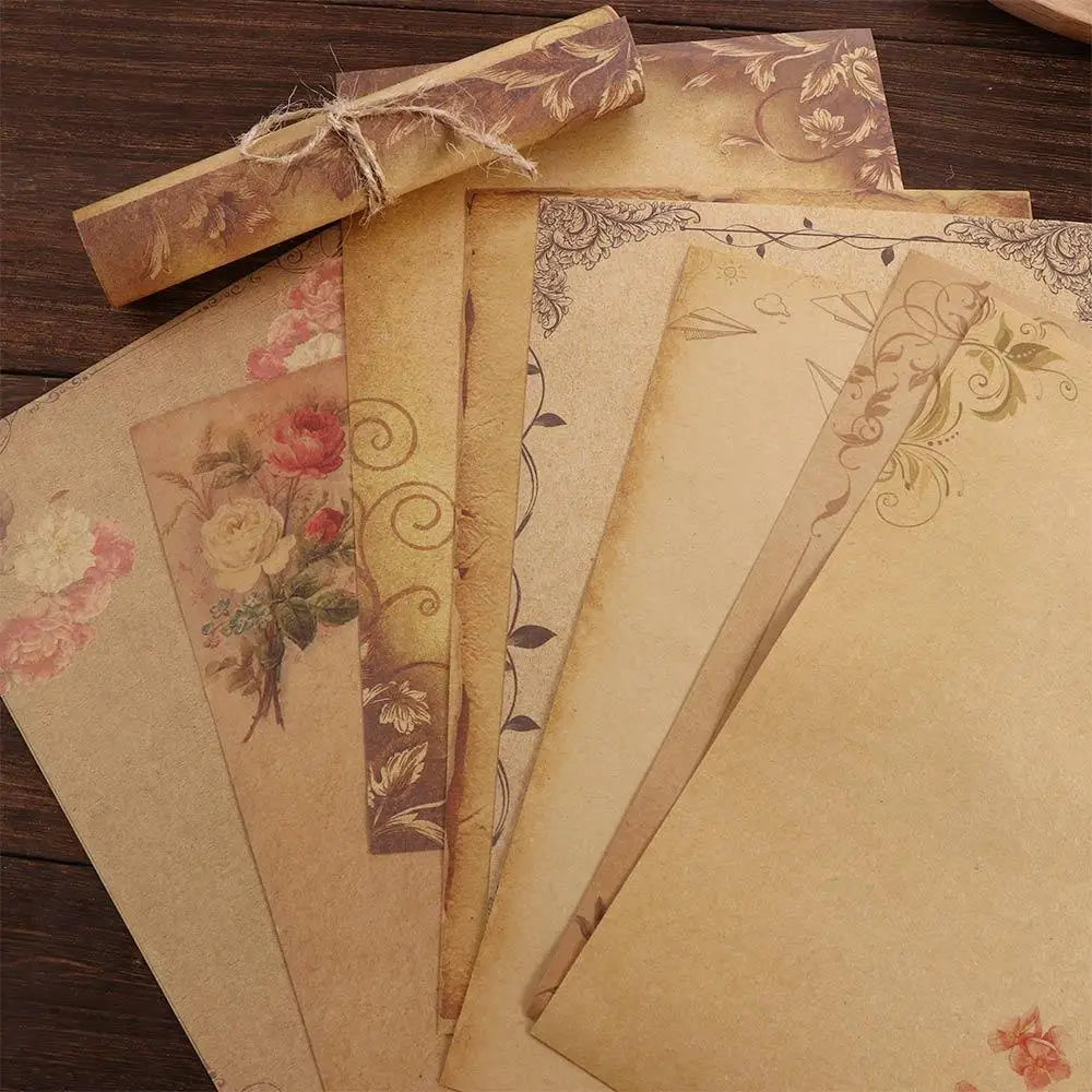 Stationery Flower Desig Letter Paper Craft Paper Kraft Paper Old Europe Style Letter Pad Writing Paper Retro Vintage Envelope