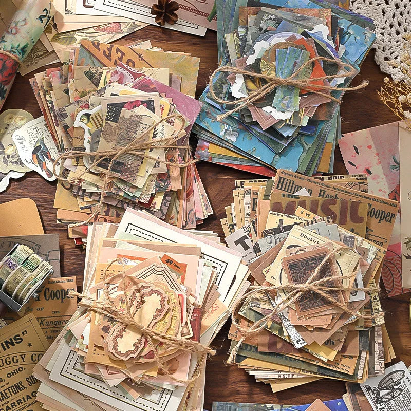 100 sheets - vintage American-themed material paper, guestbook, planner material, DIY scrapbooking