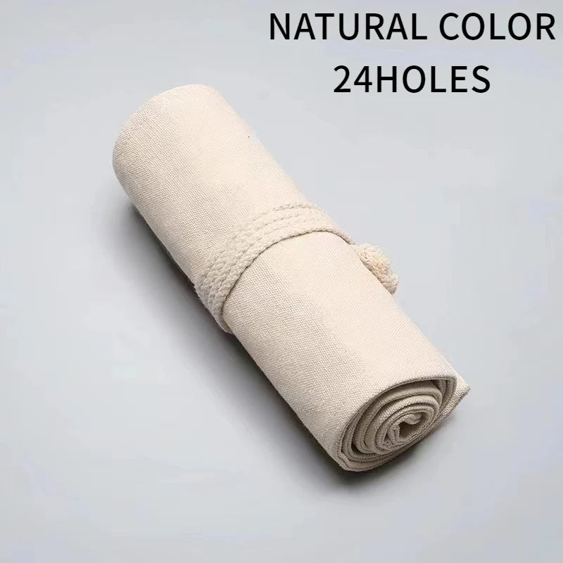 1PC Canvas pencil case - Simple and atmospheric design, colorful lead sketch pencil case for artists students and offices to use
