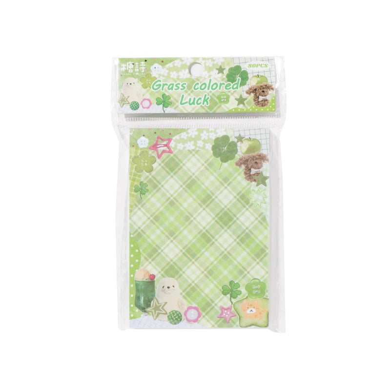 80pcs/pack Kawaii Japanese Stationery Student Message Memo Sticky Paper Scrapbook Background Paper School Office Supplies