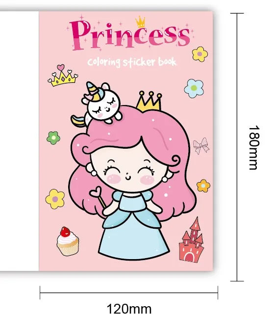 Coloring Book Children Sticker Books Fun Coloring Books 3-6 years Early Education Preschool Activities DIY Themed Drawing Books