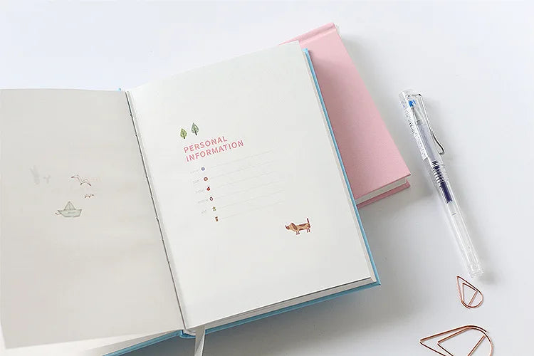 365 Planner Agenda Notebook Colorful Inner Page Illustration Yearly Daily Plan Journal Diary Book Record Life Stationery Gifts