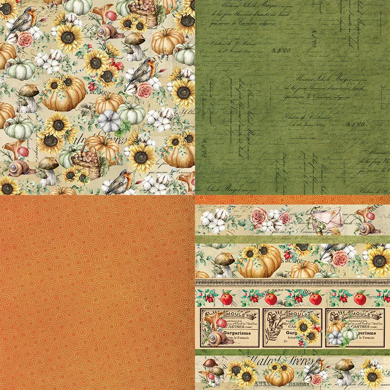 12 Sheet Scrapbooking Paper 15x15cm, Christmas Journal Planner Paper Pad Cardstock Backgrounds Card for DIY Art Craft Decoration