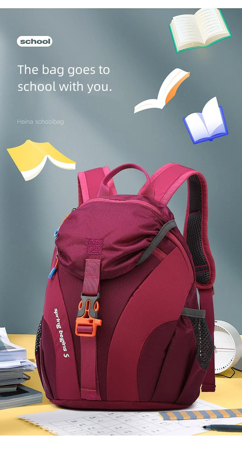 Kids Outdoor Hiking Backpack Lightweight Nylon Waterproof School Bag Girls Boys Large Capacity Leisure Travel Mountaineering Bag