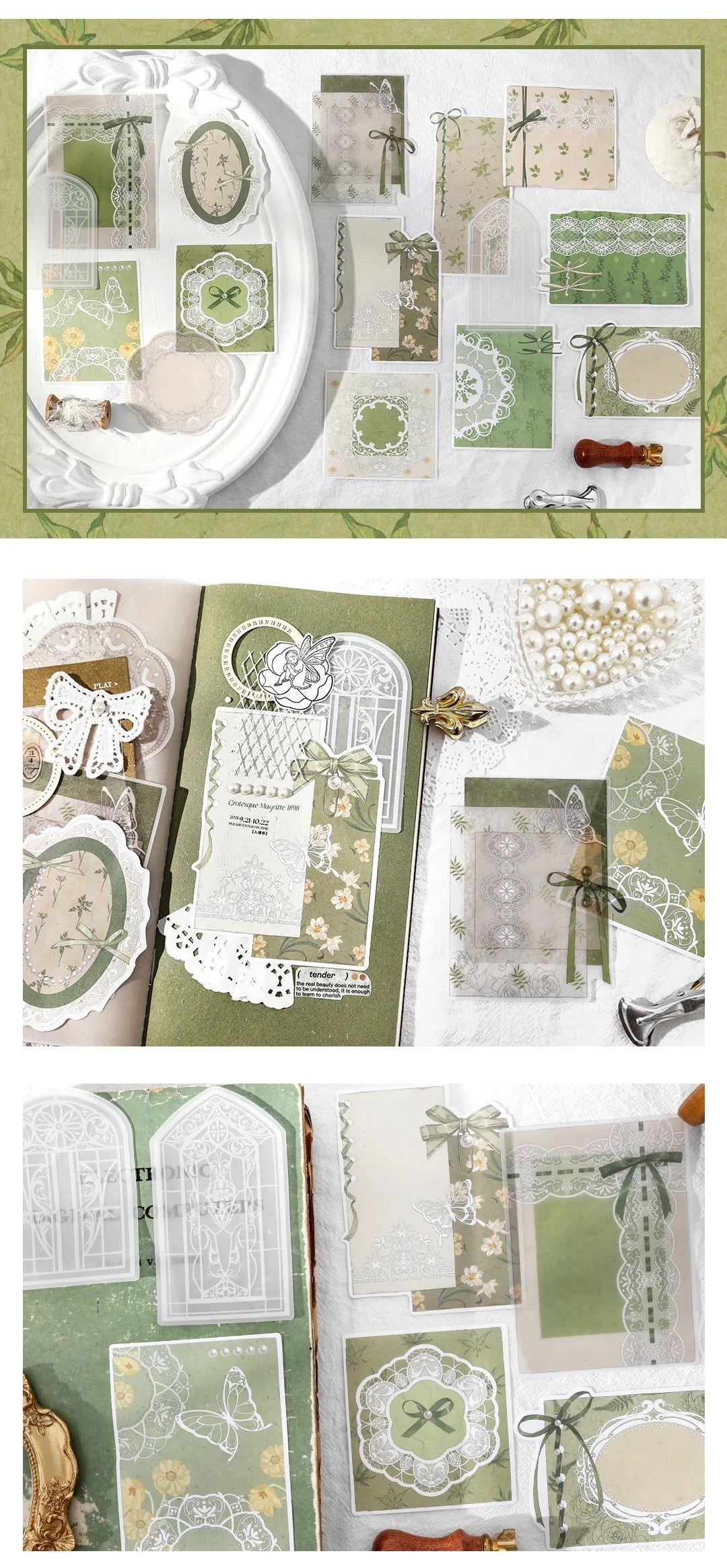 4 styles 30 pcs Vintage material paper Junk Journal DIY Scrapbooking Collage Materials Creative Stationery background paper