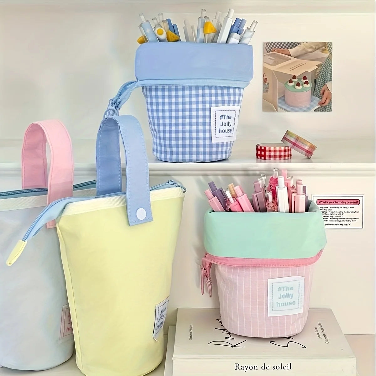 Stylish, Foldable Pencil Case 🎨 Durable & Spacious, Portable for Desk or Travel. Perfect Gift for Friends & Family! 🎁
