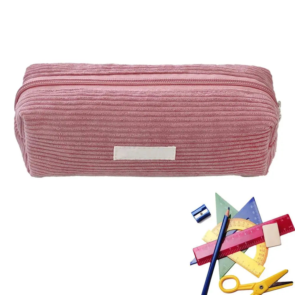 Pencil Bag Large Capacity Simple Cute Pencil Case Large Capacity Multifunctional Canvas Pen Box Desktop Stationery Organizer