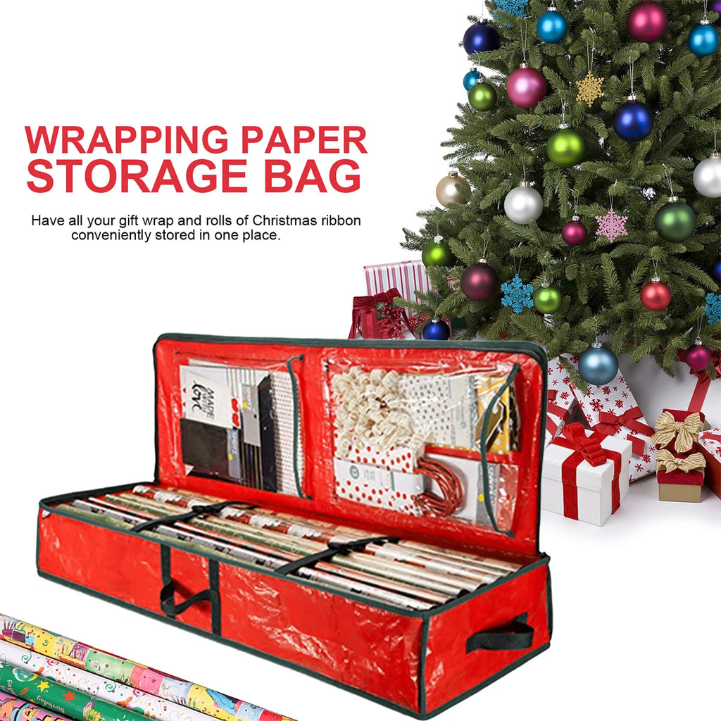 Wrapping Paper Organizer Zippered Gift Wrap Dustproof Waterproof Containers 600D Oxford Cloth Bags For Christmas Gift Large