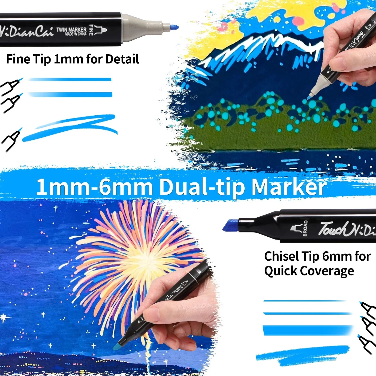 24-168 Colors Alcohol Felt Markers Pens Dual Tip Permanent Artist Art School Supplies Manga Sketching Markers Student Gift