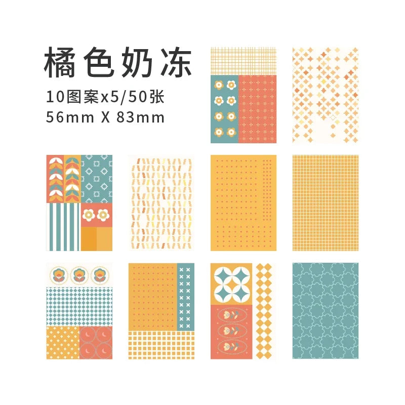 Journamm 50pcs Vintage Material Paper Cute Stationery Scrapbooking Cards for Journaling Project DIY Background Writable Paper