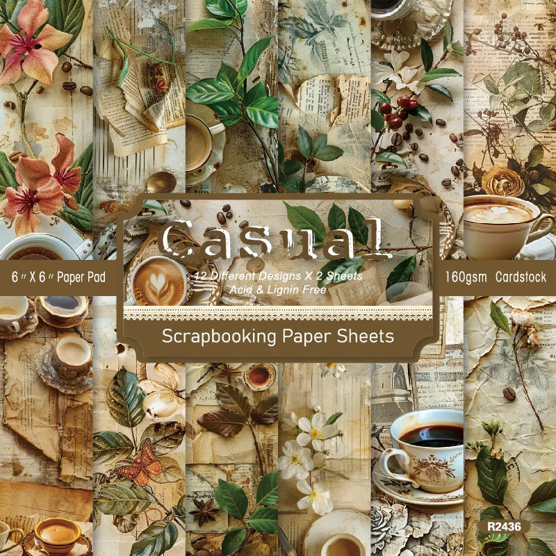 12 Sheet Scrapbooking Paper 15x15cm, Christmas Journal Planner Paper Pad Cardstock Backgrounds Card for DIY Art Craft Decoration