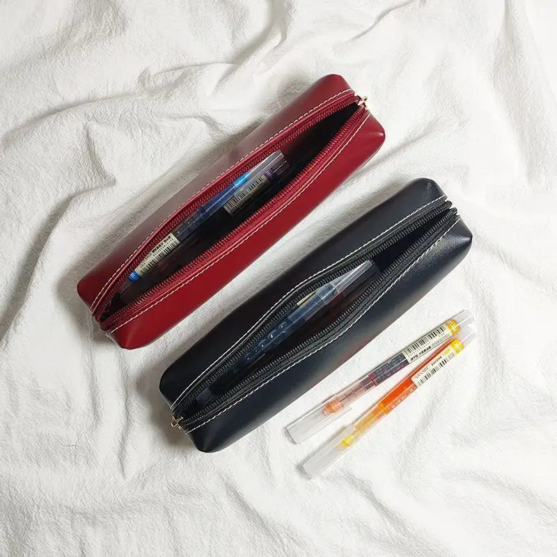 Simple candy color pencil case Small portable pencil case ins Male and female students Large capacity stationery box