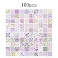 100pcs Vintage Paper Multi Style Deco Retro Stationery Supplies Writing Paper Junk Journal Label Scrapbooking Material Supplies