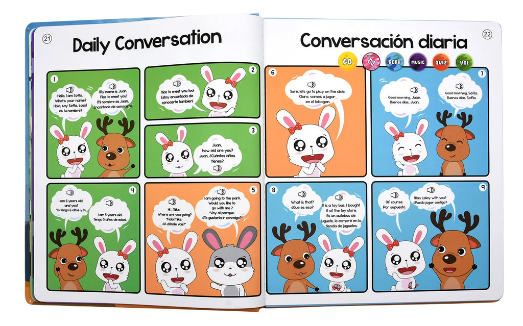 Spanish English Talking Learning Book for Kids Interactive Audio Sound Books Toddler Educational Toy To Learn Spanish Bilingual