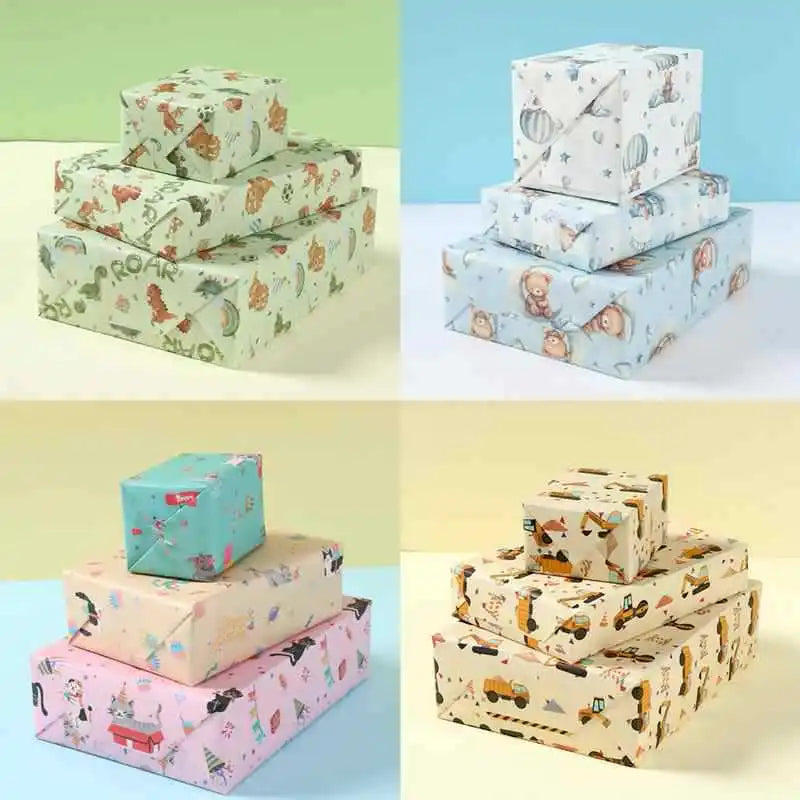 Gifts Packaging Paper Colorful Kids Birthday Wrap Craft Paper Decor Wrapping Gift Wrap Sheets For Decorative Crafts Birthday