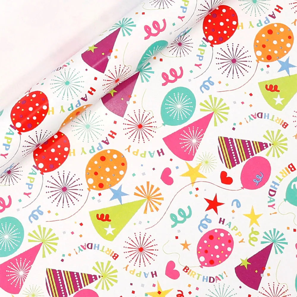 16in x 118in Wrapping Paper DIY For Wrapped Christmas Birthday Present Moving Decorative Gift Black White Packing Craft Material