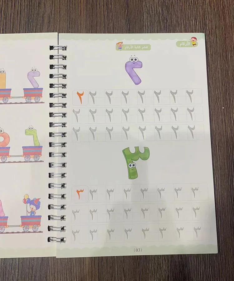 4pcs Portuguese Magic Practice Copybook Pen Preschools Kids Calligraphy Notebook Children Reusable  Writing Book Age 3-8