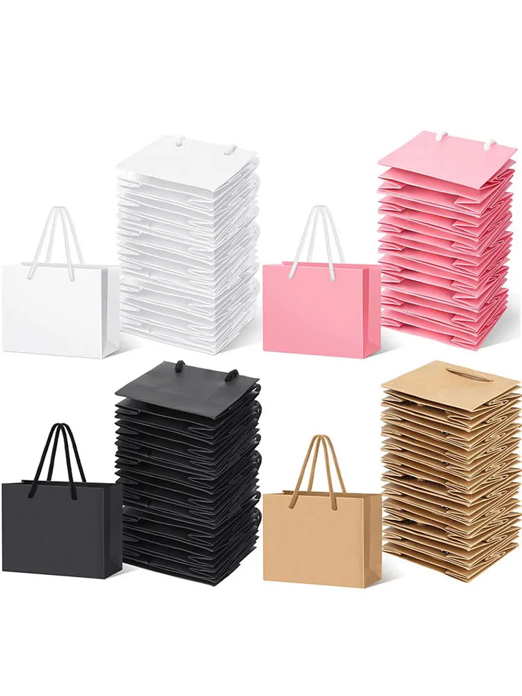 8/12pcs Mini Gift Wrap Paper Bags With Handles For Birthday Gifts,Weddings,Party Favors,Graduation, Holidays, Celebrations