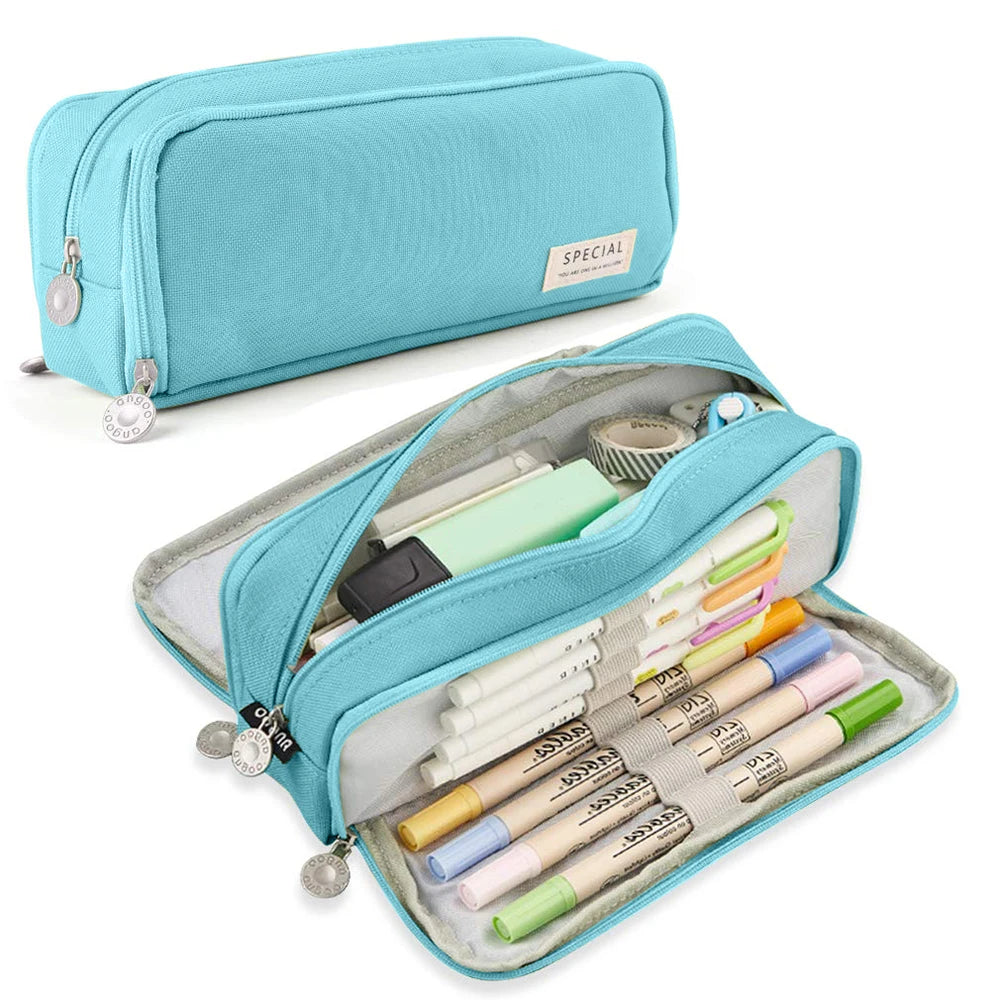New extra large capacity portable pencil case, simple aesthetics lightweight and durable, ideal for students and offices