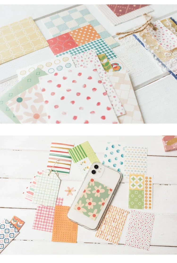 Journamm 50pcs Vintage Material Paper Cute Stationery Scrapbooking Cards for Journaling Project DIY Background Writable Paper