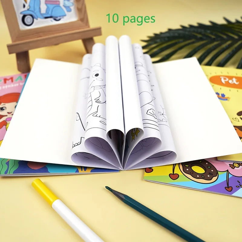 Coloring Book Children Sticker Books Fun Coloring Books 3-6 years Early Education Preschool Activities DIY Themed Drawing Books