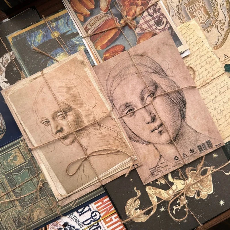 15 Sheets Per Book Vintage Decorative Material Paper Journal Collage Diy Bookkeeping Decoration Aesthetic Stationery Stickers