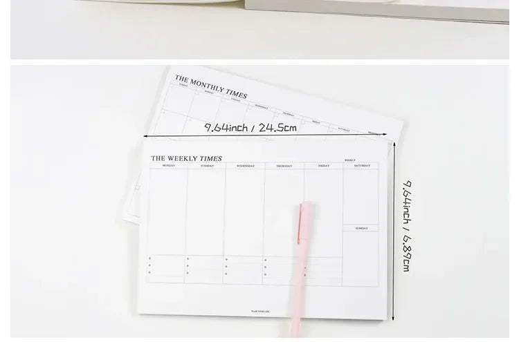 Weekly Planner Monthly Undated Agenda Notebook Schedules Study Planner Korean Stationery Office School Supplies
