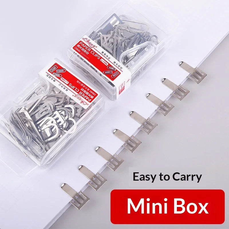 Cute Metal Paper Clip Office Supplies Creative Color Stationery Silver Folder File Folder Pin Bookmark Creative Stationery