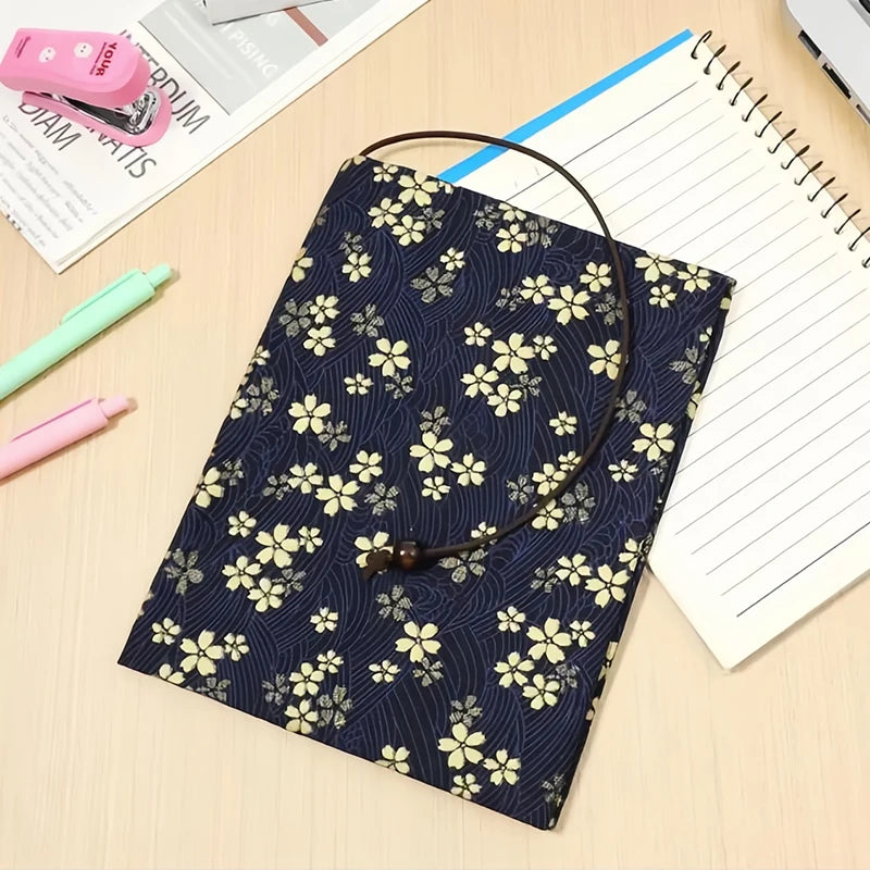 Adjustable Book Cover Floral Printing Book Paperback Protective Cover Fabric Handmade Hand Account Book Textbook Decor