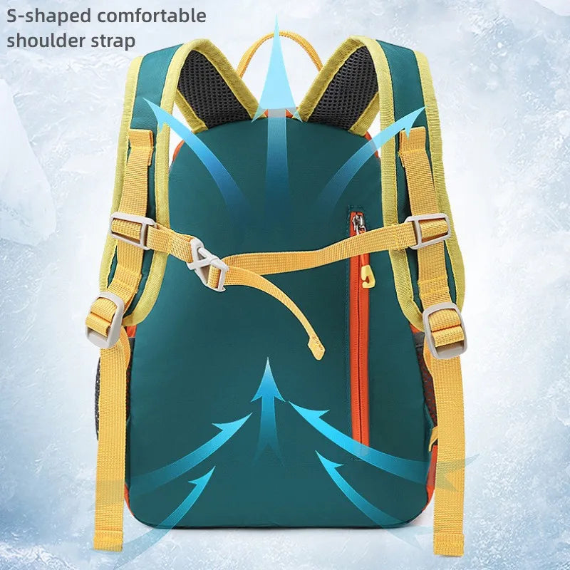Kids Outdoor Hiking Backpack Lightweight Nylon Waterproof School Bag Girls Boys Large Capacity Leisure Travel Mountaineering Bag