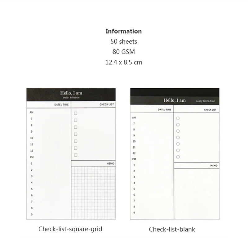 Mini Planner Daily Check List Desk Time Schedule Office School Notebook/Planner Stationary Weekly Planner
