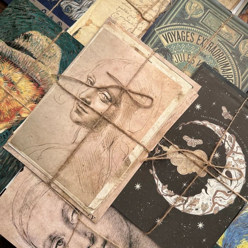15 Sheets Per Book Vintage Decorative Material Paper Journal Collage Diy Bookkeeping Decoration Aesthetic Stationery Stickers