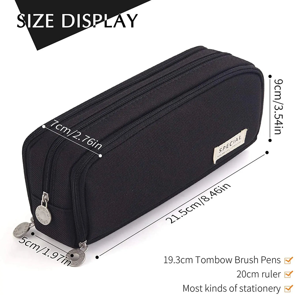 Pencil Case Large Capacity Pencil Pouch Aesthetic Pen Bag Office Stationery Organizer Simple Sturdy Multifunctional Pencil Bag