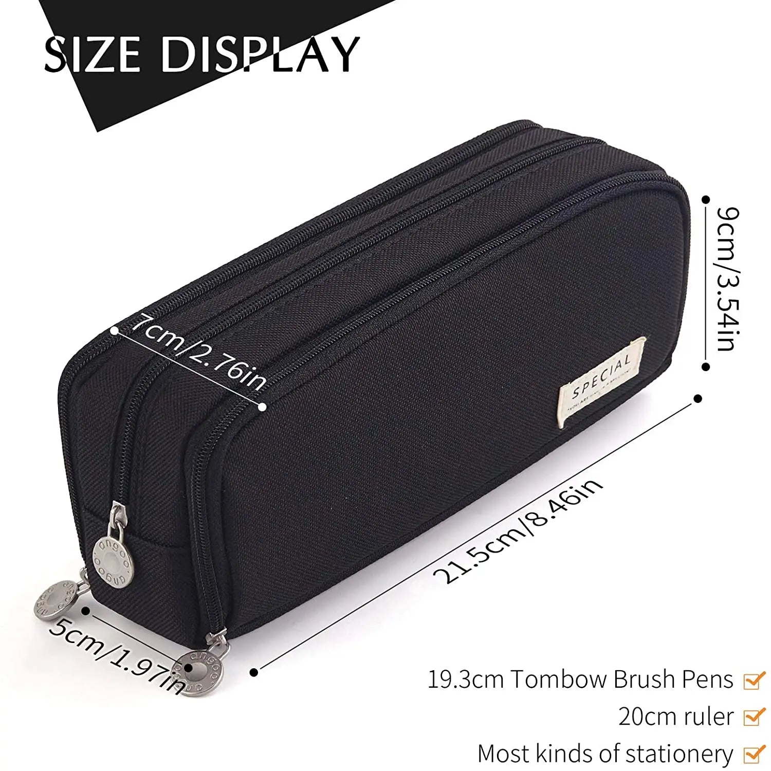 Pencil Case Large Capacity Pencil Pouch Aesthetic Pen Bag Office Stationery Organizer Simple Sturdy Multifunctional Pencil Bag