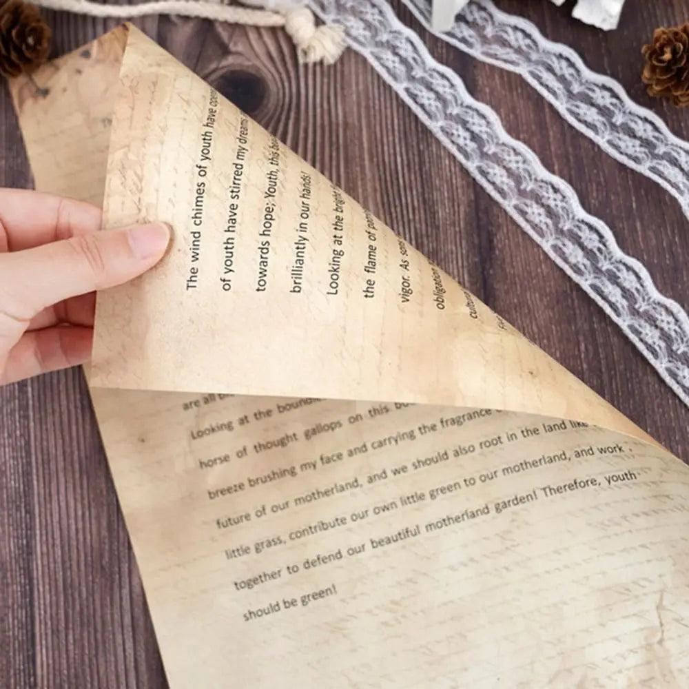 50 Sheets Vintage Stationery Writing Paper Classical Drawing Paper Printing Paper Thicker Simple Literary Scrapbook Letter Paper