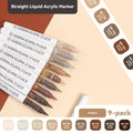 9pcs/Box Mix Color Acrylic Markers Set Art Rock Painting Pens Kids Gift Graffiti For Stone Glass Book Shoes DIY Craft Supplies
