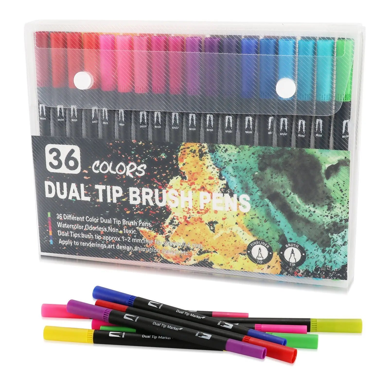 12-120 Colors Felt Tip Drawing Watercolor Art Markers Pen Dual Brush Fineliner Colouring Pen Set for Calligraphy Painting