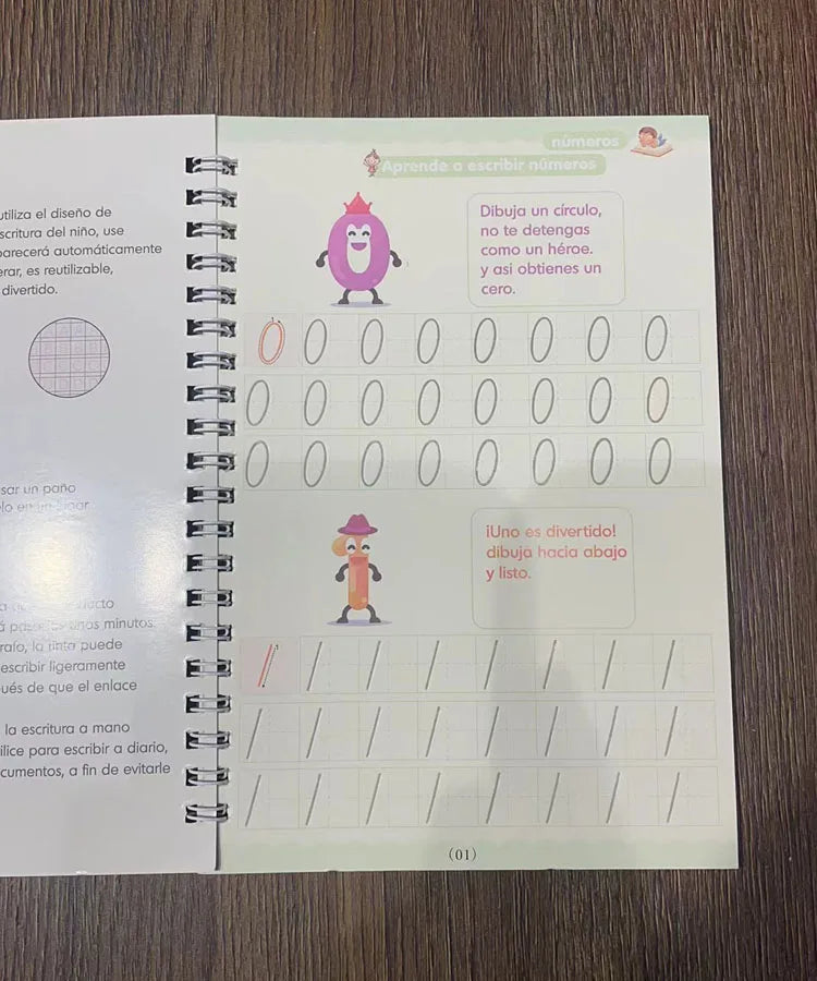 4pcs Portuguese Magic Practice Copybook Pen Preschools Kids Calligraphy Notebook Children Reusable  Writing Book Age 3-8