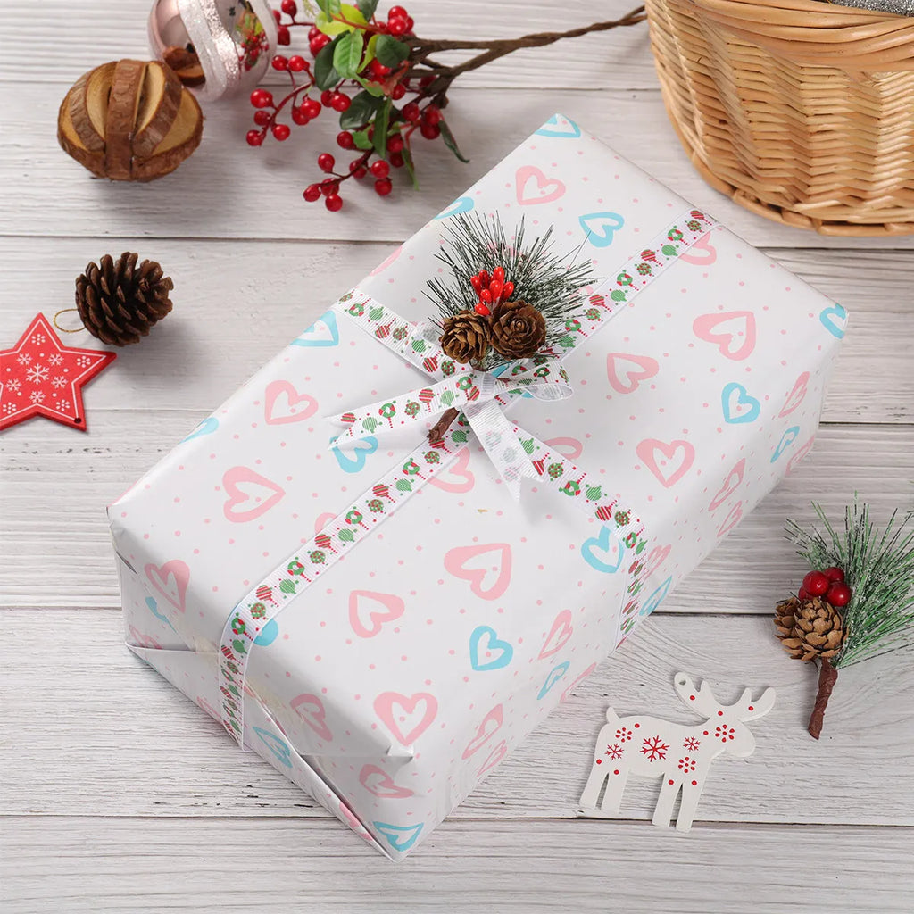 Elegant Wrapping Paper Xmas Packaging Christmas Gifts Shower Retro Love Birthday